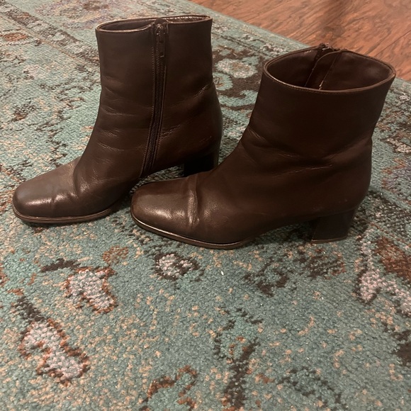 Dark Brown Leather Booties - Picture 2 of 5